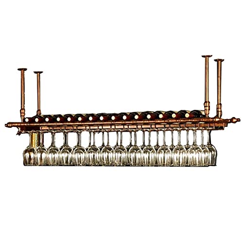 MDELRuldeⓘ Porta bottiglie da vino Portabottiglie da parete in metallo Portabicchieri da soffitto vino sospeso Portabottiglie da vino vintage Portabottiglie rustico a parete Altezza regolabile