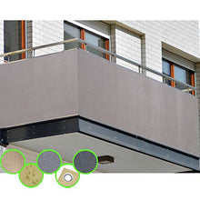 fregaren.de PB2 PES - Paravento per balcone, 90 x 300 cm, con occhielli e cordoncino, in diverse misure e colori (90 x 300 cm (A x L), grigio