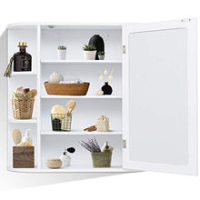 COSTWAY Armadietto da Bagno, Armadietto con Specchio, Armadietto da parete, 66 x 17 x 63 cm, Bianco