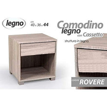 Gicos Mobile Comodino comò con cassetto in Legno truciolato Rovere Sbiancato 40 * 36 * 44 cm TCC-751011
