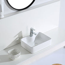 Eridanus Serie Rufus-02, Lavabo di Ceramica Bianco Lusso Lavandino Lavello Lavamano Lavabo da Appoggio Rettangolare Quadrato Bacinella Lavandino Lavello per Bagno Casa Bidet Lavabo