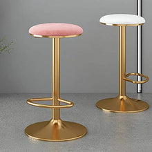 GYPPG Sgabelli da Bar Regolabili, sgabelli girevoli da Cucina, Sedile in Velluto, Gambe in Metallo Dorato, Altezza Regolabile 65-80 cm, Rosa/Grigio/Verde/Blu/Bianco/Nero