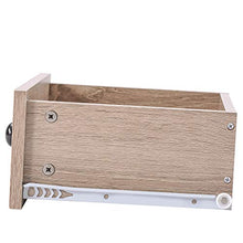 Comodino, cassettiera, 1 cassetto e 1 ripiano con maniglie e guide in metallo, mobili per camera da letto in rovere