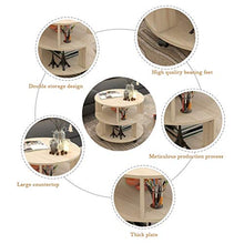 Tavolini da caffè Doppio ripiano Tavolino Rotondo Tavolino Tondo Tavolino in Materiale Ecologico in Grado di sopportare 300KG Marrone/Bianco/Beige Tavolino da Divano (Color : Brown)