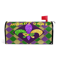 Mardi Gras Zigzag Fleur De Lis Casella Postale Copre Magnetica Giardino Cantiere Casa Decor Dimensioni Standard 53,3 cm x 45,7 cm