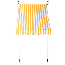 Tendalino Parasole Retrattile,Tenda Laterale per Terrazzo Impermeabile con Altezza regolabile Protezione Raggi UV Vela TendaTende a Scorrimento 2.5x1.2M Adatto per Giardini,Balconi(giallo+bianco)