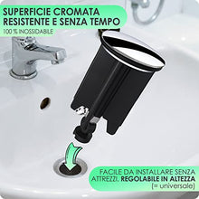 Kitchen Helpis® Tappo lavandino bagno, nero, 2 pezzi, tappo bidet da 40mm con catena cattura capelli, tappo bidet universale, saltarello lavandino, tappi per lavandino bagno, tappi lavandino bagno