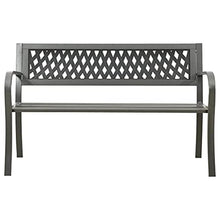 vidaXL Panchina da Giardino con Braccioli Curvati Elegante Robusta Classica Panca Arredi da Esterno Sedute 125 cm Nera in Acciaio