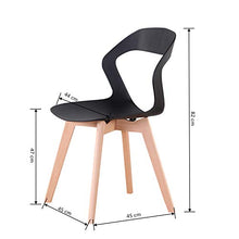 Set di 4 sedie da Pranzo in plastica con Schienale Cavo, sedie Laterali per Ufficio, Salotto, Cucina, Soggiorno, Cucina, Sedia con Gambe in Legno, sedie per Sala da Pranzo