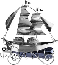 BRUBAKER Portabottiglie per Vino - Nave a Vela - Decorazione in Metallo - Portabottiglie con Biglietto d'Auguri - Regalo del Vino