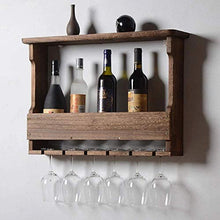 gengxinxin Portabottiglie da Parete a Parete per portabottiglie in Legno o Liquido per Bicchieri da Rack-6 portabicchieri rovesciati Dimensioni 24 × 5 × 17 Pollici