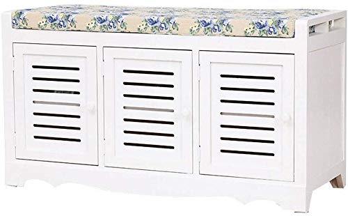 YANG Wooden Shoe Rack Cambio di Scarpe Panca Imbottita poggiapiedi Bagagli Petto Guardaroba Dressing Table Sgabello ottomano Carico Massimo 250kg, 90X34X50CM (Color : D)