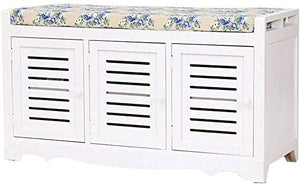 YANG Wooden Shoe Rack Cambio di Scarpe Panca Imbottita poggiapiedi Bagagli Petto Guardaroba Dressing Table Sgabello ottomano Carico Massimo 250kg, 90X34X50CM (Color : D)