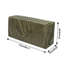 Borsa per cuscini imbottiti, impermeabile, da giardino, con maniglia, in poliestere 210D, per cuscini decorativi natalizi (173 x 76 x 51 cm, verde)