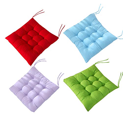AIITLLYNA Cuscini per Sedie Set da 4,Cuscini per Sedia Esterno 40x40x5cm per Cucina Camera Soggiorno Giardino Terrazza Patio (Combinazione di Colori B)