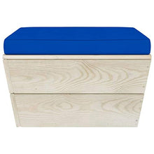 SKM Set Divani da Giardino su Pallet 12 pz con Cuscini Legno Abete (218.2kg) Blu-3706