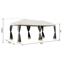 Outsunny Gazebo da Giardino Pieghevole con Zanzariere Impermeabile Borsa da Trasporto Montaggio Facile Polietilene 3x6m Beige