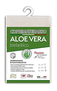 V.I.P. Coprimaterasso Aloe Vera con Elastico Agli Angoli, Tessuto Jacquard Bielastico, Matrimoniale