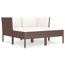 Tidyard 4 pz Set Divano Letto Modulare da Giardino 2 Posti in Rattan,Divano Modulare,Divano da Esterno,Divano in Rattan,Divano 2 Posti,Divano da Patio Piscina Terrazzo e Balcone 140x70x54 cm
