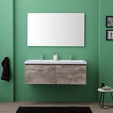 Kiamami Valentina Mobile SOSPESO con Specchio per Il Bagno CM120 Finitura Cemento | Madrid