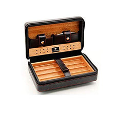 SMEJS Leggero humidor Portatile - Cigar Box in Pelle umidificatore da Viaggio Vassoio Estraibile (Color : Black)