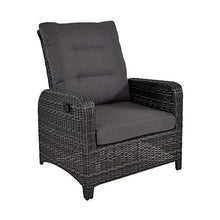 Gartentraum Poltrona da Giardino con Intreccio in Rattan - Schienale Regolabile - Poltrona Refi