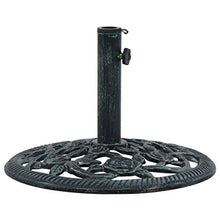 vidaXL Base per Ombrellone Stabile Resistente Regolabile Decorativo con Volute Floreali Peso Supporto Parasole Nero e Bronzo 9 kg 40 cm in Ghisa
