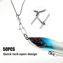 Focket 50 PZ 2# 4# 5# 6# 8# Connettori da Pesca, Cuscinetti da Pesca in Acciaio Inossidabile Perni a Scatto con Gancio Connettore Girevole a Rotazione(2#)