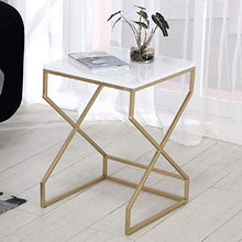 TONG HXF- Tavolino Tavolino Basso Tavolino da Salotto Semplice Vetrina Comodino MDF in Metallo Durevole (Color : White, Size : S)