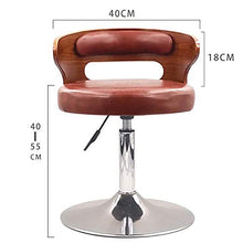 SHPEHP Multi-Altezza Scopo-Sgabello Alto Regolabile con Schienale Solid Wood Pu Leather Pub Sedia Bancone Sedia Stool Sedia per Bar Home-Nero-Marrone