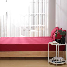 Aisbo Lenzuola Coprimaterasso Matrimoniale con Angoli Tinta Unita Estate 160x200x30cm Rosso