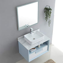 Set di Mobili da Bagno Mobile da Bagno Semplice Mobile Armadio Combinazione Balcone a Muro Vanity Cabinet Set con Specchio (Color : Blue, Size : 52x80x63cm)