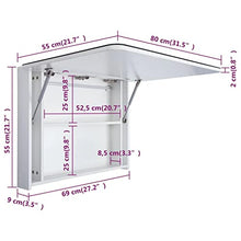 vidaXL Armadietto Bagno con Specchio e Luci LED con Ante e Ripiani Interni Elegante Moderno Funzionale Mobiletto Pensile 80x9,5x55 cm MDF e Melamina