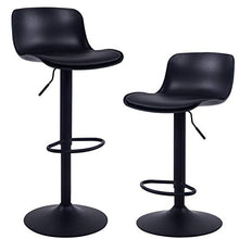 YOUNIKE Sgabelli da Bar con Altezza Regolabile e Rotazione a 360°, Design Moderno ergonomico e aerodinamico per bancone Bar, Cucina e casa, Set da 2, Nero