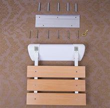 Accessori da bagno - Bagno duraturo durevole di legno antiscivolo da bagno sedia a parete pieghevole Sgabello anziani / donne in gravidanza / Modifica disabili Scarpe Sgabello balneazione sicura sedia