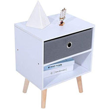 Diaod Tabella-Tavolino, Maniglia in Metallo Comodino Comodino Moderno Laterale Tavolino Comodino con mensola e cassetto
