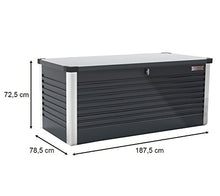 trime cristalli cuscino Box, giardino box, Universal Box 850L Antracite//Universal Box e giardino espositore 187 x 79 x 73 cm (L x P x A)