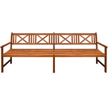 Festnight Robusta Panca da Giardino in Legno Massello di Acacia 240x56x90 cm Marrone