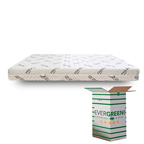 Evergreenweb - Materasso Singolo 80x190 Alto 18 cm in Lattice con Rivestimento Oli Aloe Vera Sfoderabile 7 Zone Differenziate rigidità Media Anallergico Antiacaro Antibatterico Traspirante Ergonomico