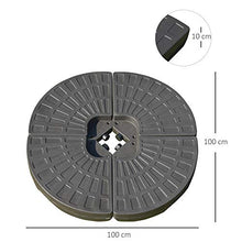 Outsunny Basamento per Ombrellone Decentrato da Giardino con Base a Croce, Set 4 Mattonelle in HDPE da 66x45x10cm