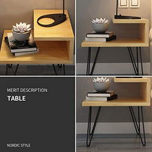 Comodini Comodini da Letto mobili in Legno massello in Acciaio Comodino Bagagli Table Side Hotel End Tables Piccolo armadietto Comodini Letto (Color : Wood Color)