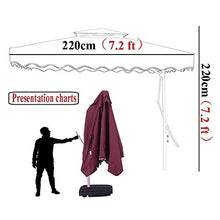 FWZJ Ombrellone da Appendere sfalsato 7x7Ft Ombrellone da Esterno con Doppia Presa d'Aria, ombrelloni Protezione Solare, Base a Croce
