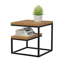 Comodino, 2 Livello Comodino End Side Table tavolino Comodino Comodino Tavolino con Bagagli Ripiano Pratico e Versatile (Color : Wood Color, Size : 50x50x55cm)
