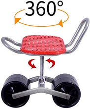 FMXYMC Scooter da Giardino con Sedile, Sgabello da Giardino Resistente, Altezza Regolabile, Girevole a 360 Gradi, Sedile da Lavoro all'aperto, per diserbo/Giardinaggio/Cura del Prato,Rosa
