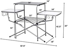 Tavolo da picnic all'aperto Tavolo da campeggio pieghevole, tavolo da barbecue all'aperto in alluminio con portamaggio di conservazione Ganci e borsa da trasporto, tavolo da picnic portatile per BBQ B