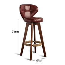 Sgabello Sedie Bar Barstools Sedie da bar rotanti in legno for la casa, bancone da bar for caffè, sgabelli da pranzo for la colazione in ecopelle for il tempo libero con schienale Arredo bar Cucina