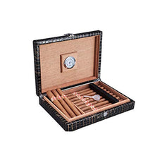 NIHAOA Accessori del Sigaro Corrosione Cigar Humidor Cedar Coccodrillo di Legno in Pelle goffratura Cigar Box con l'igrometro capacità 20 Buon apporto di umidità