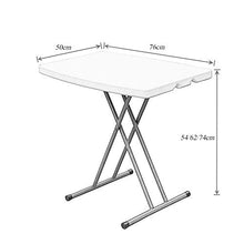 sogesfurniture Tavolo Pieghevole da Picnic da Giardino Bianco Portatile, Perfetto Come Tavolo da Campeggio, da Buffet, da Cucina, Regolabile in Altezza, 76x50x54/62/74cm, HP-76X-BH