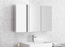 SPECCHIO BAGNO RETTANGOLARE CONTENITORE TRE ANTE STRUTTURA ALLUMINIO 1200 mm X 600 mm X 145 mm" ECONOMY1200"