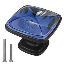 Seadolphinmoonpalm foglie Pomelli per Porta Set di 4 Pomelli per Mobili Manopole per Cassetti Cucina Armadio Vetro